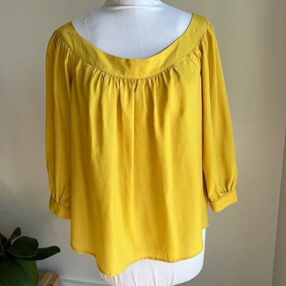 ANTHROPOLOGIE MAEVE MUSTARD YELLOW OFF THE SHOULDER BLOUSE SIXE XS - Picture 2 of 7